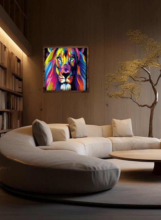 Durgdas Paint by Numbers Kit - DIY Canvas Landscape Art for All Ages, Perfect for Living Room, Bedroom, or Office Décor, No Frame Included (Colorful Lion) - Image 4